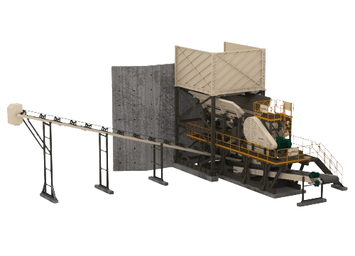 Jaw Crusher Station with Concrete Barrier